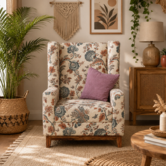 Vilius Lounge Chair in Printed Fabric