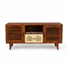 Cynthia Hand Painted TV Unit in Sheesham Wood