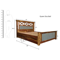 Margot Hand Painted Solid Wood Bed with Storage