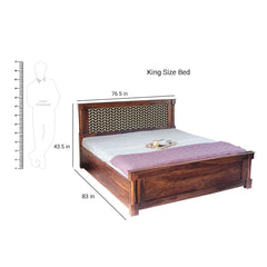 Raison Hand Painted Solid Wood Bed with Storage