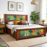 Marieta Solid Sheesham Wood Bed with 2 Drawers