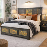 Lily Hand Painted Solid Wood Bed