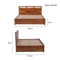 William Sheesham Wood Bed