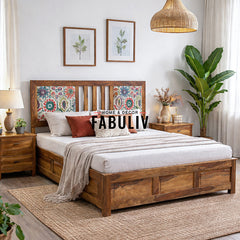 Evelyn Sheesham Wood Bed