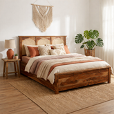 Velario Solid Sheesham Wood Bed with Storage
