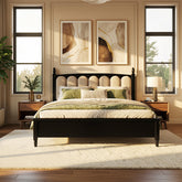 Aurelia Solid Wood Bed in Black Colour