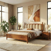 Aurelia Sheesham Wood Bed in Teak Colour