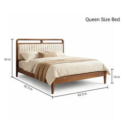 Elowen Sheesham Wood Bed with Upholstery