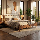 Alvera Sheesham Wood Bed in Teak Colour