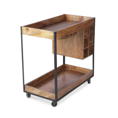 Roger Solid Wood and Iron Bar Trolly