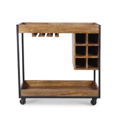 Roger Solid Wood and Iron Bar Trolly