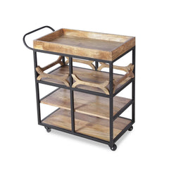 Salome Solid Wood and Iron Bar Trolly
