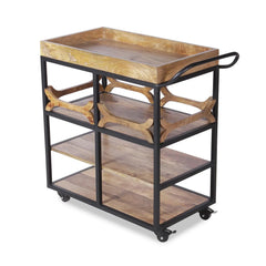 Salome Solid Wood and Iron Bar Trolly