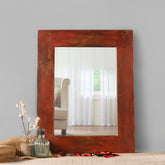 Weathered Red Bath Mirror