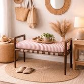 Alban Solid Wood hand woven Walnut Bench