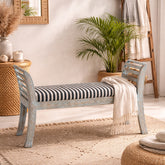 Maurice Solid Wood hand Carved Bench