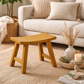 Vintage Yellow Wooden Stool