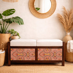 Andros Solid Wood 2 Drawer Bench