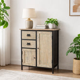 Regis Solid Wood and Iron Cabinet in Vintage Finish