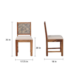 Charles Sheesham Wood Dining Chair with Handpainting Set of 2