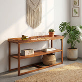 Veloria Sheesham Wood Console Table in Teak Colour