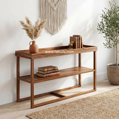 Veloria Sheesham Wood Console Table in Teak Colour