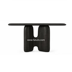 Arvelle Black Console Table in Black Colour