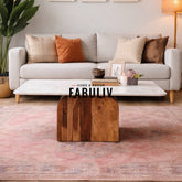 Timbero Marble Top and Wood Coffee Table