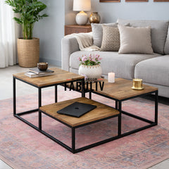 Nova Iron and Wood Coffee Table