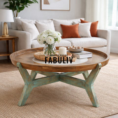 Oleg Vintage Round Coffee Table in 2 Sizes