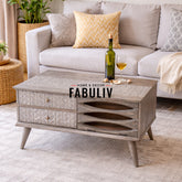 Eliptical Tribal Coffee Table in 2 Sizes