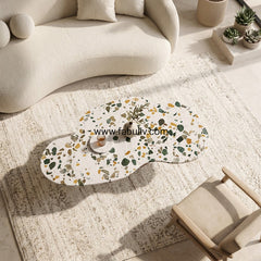 Mosaico Marble & Sheesham Wood Centre Table in Multicolour
