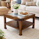 Ashley Cheveron Teak Coffee Table in 2 Sizes