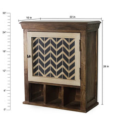 Alfredo Solid Wood Hand Painted Vintage Wall Shelf in 2 Sizes