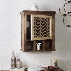 Alfredo Solid Wood Hand Painted Vintage Wall Shelf in 2 Sizes