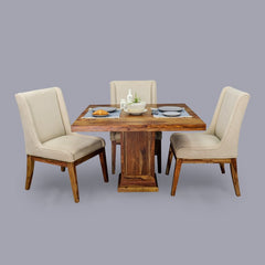 Enrico Solid Wood Four Seater Dining Set