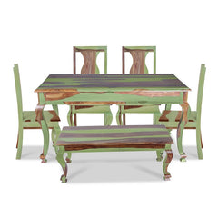 Pansy Solid Wood Six Seater Dining Set