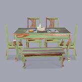 Pansy Solid Wood Six Seater Dining Set