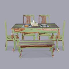 Pansy Solid Wood Six Seater Dining Set