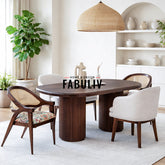 Davino Sheesham Wood Dining Table with 6 Chairs in Walnut