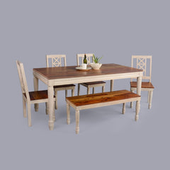 Riviera Solid Wood Six Seater Dining Set