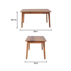 Mateo Sheesham Wood 6 Seater Dining Table with 4 Chairs and 1 Bench