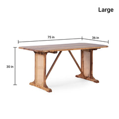 Dainius Sheesham Wood Rattn 6 Seater Dining Table with 6 Chairs