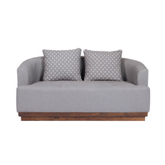 Samuel Solid Wood Two Seater Sofa In Grey & Brown - Fabuliv