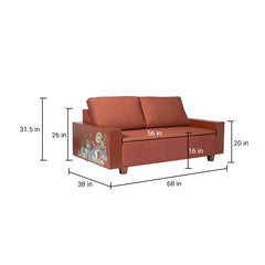 Noah Large 2 Seater Sofa with Wooden Handrest - Fabuliv