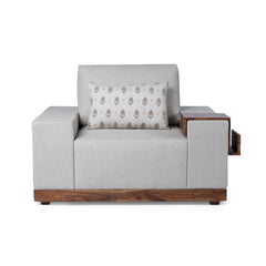 Valentina 1 Seater Sofa With Sheesham Wood Base