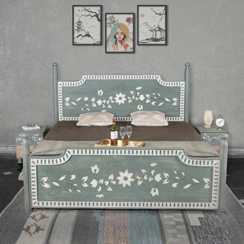 Olive Athens Solid Wood Bed