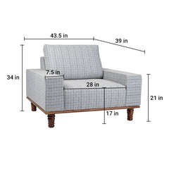 Sergio Large 1 Seater Sofa with Wooden Base