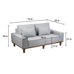 Sergio Large 2 Seater Sofa with Wooden Base - Fabuliv