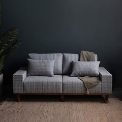 Sergio Large 2 Seater Sofa with Wooden Base - Fabuliv
